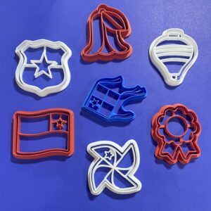 Set 7 moldes cortadores de galletas Fiestas Patrias Chile